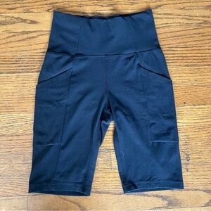 REI Black High-Waist Running Shorts with Side Pockets